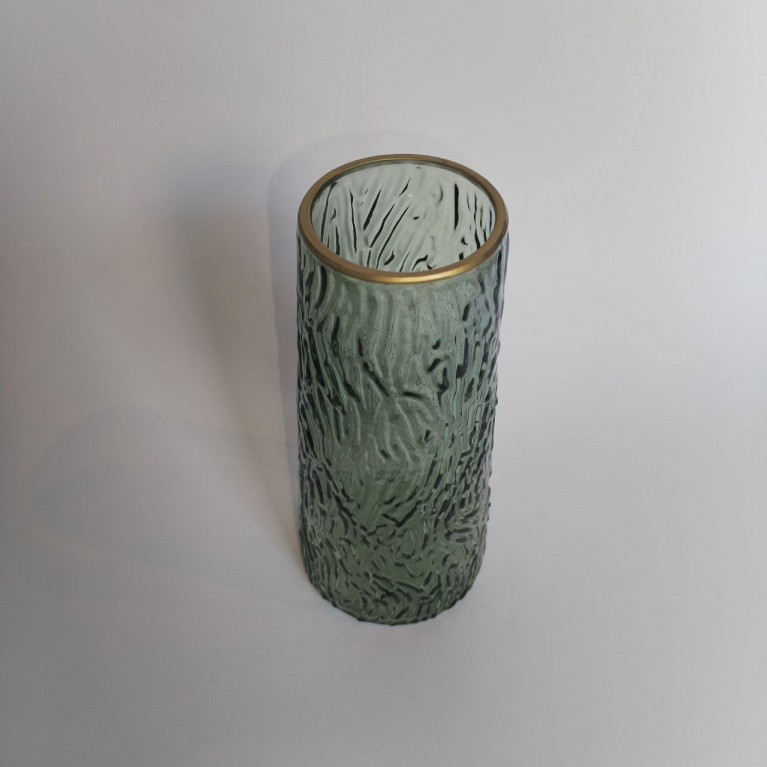 GREEN GLASS VASE